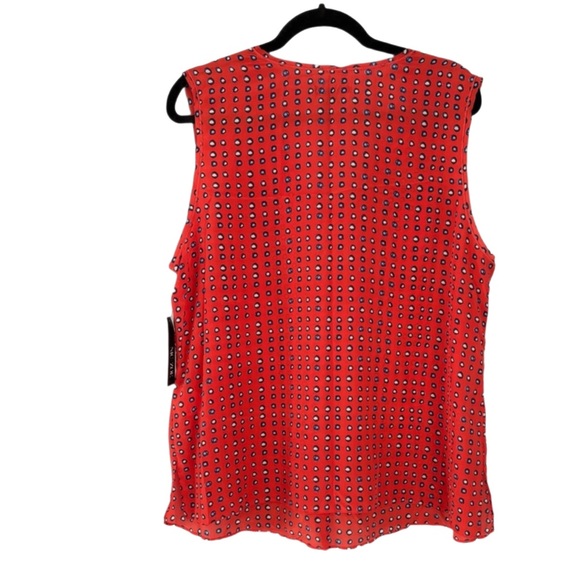 Nic+ Zoe Silk Red Polka Dot blouse Size XL NWT - Picture 2 of 5